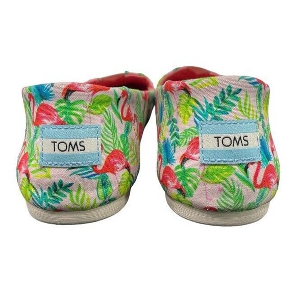 Toms Alpargata Shoes 9.5 Pink Pearl Paper Source Flamingos Slip On Athleisure - Picture 5 of 8